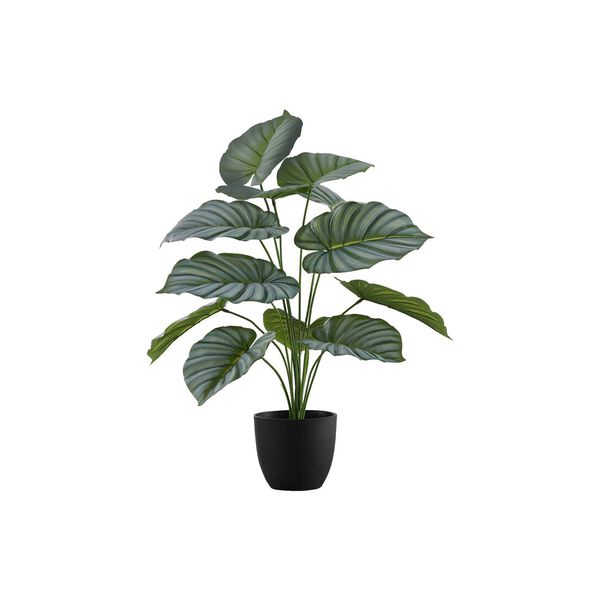 Black Green 24-Inch Calathea Indoor Table Potted Real Touch Artificial Plant, image 1